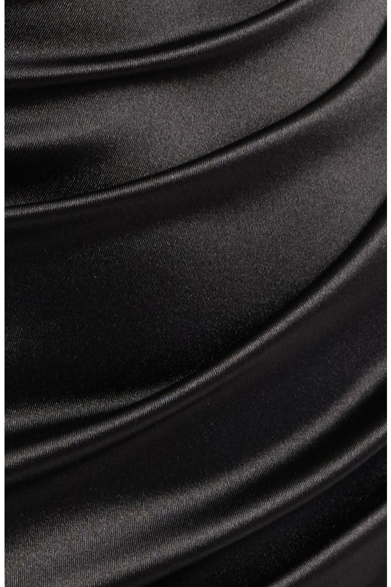 Cross Back Satin Minidress, Alternate, color, BLACK