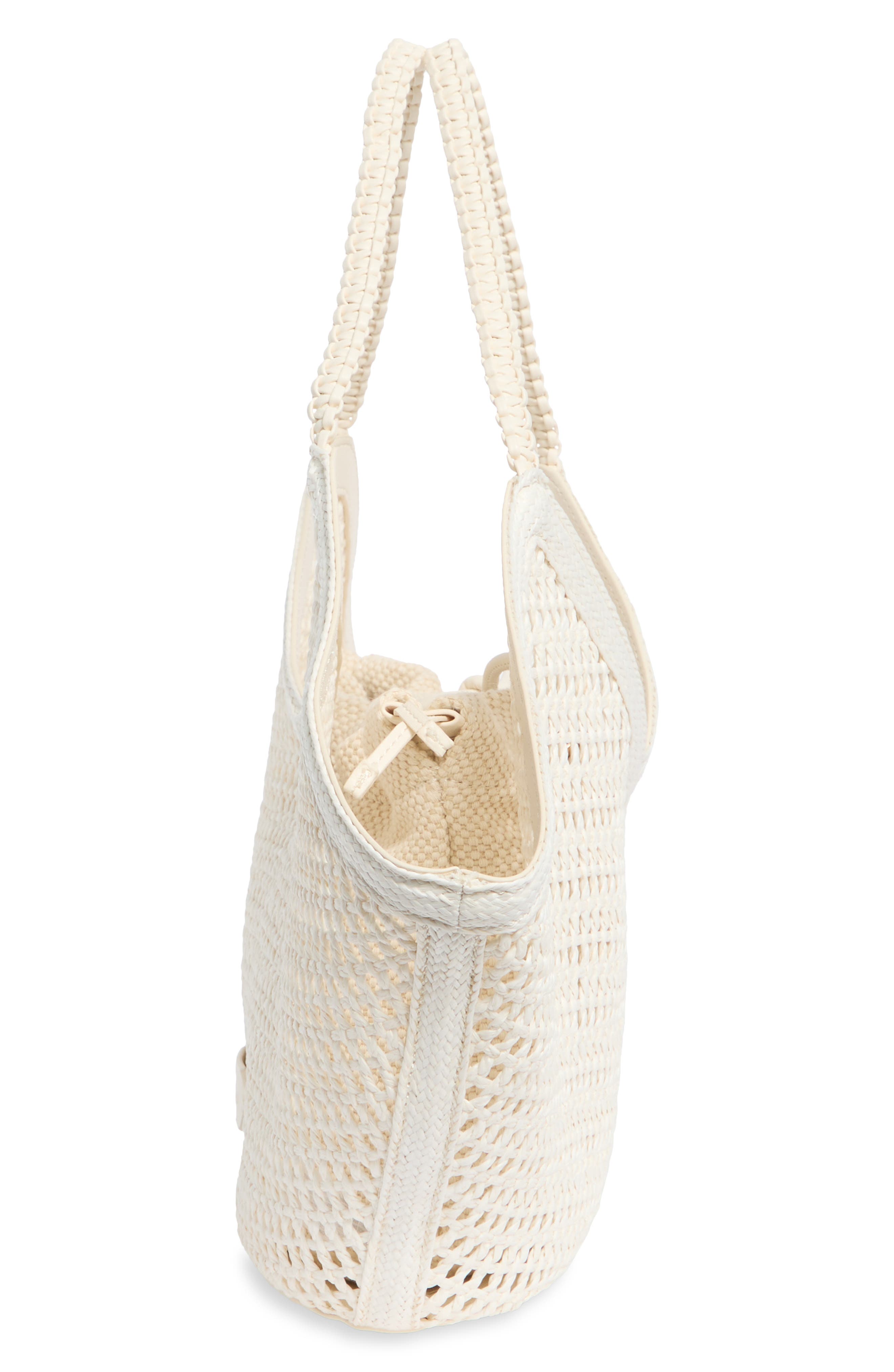 Marcie Woven Tote, Alternate, color, IVORY