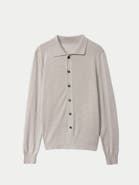 GOBI Mongolian Cashmere Cashmere Silk Polo-Neck Cardigan