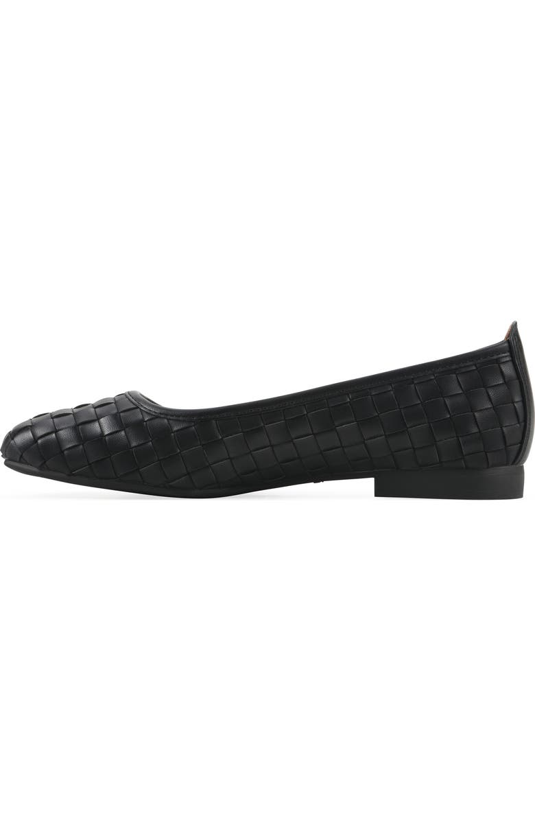 White Mountain Footwear Boccie Woven Leather Ballet Flat, Alternate, color, Black/ Burnish/ Smooth