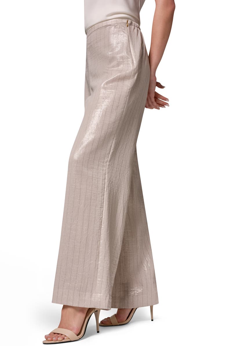 Donna Karan New York Shine Pinstripe Wide Leg Pants, Alternate, color,