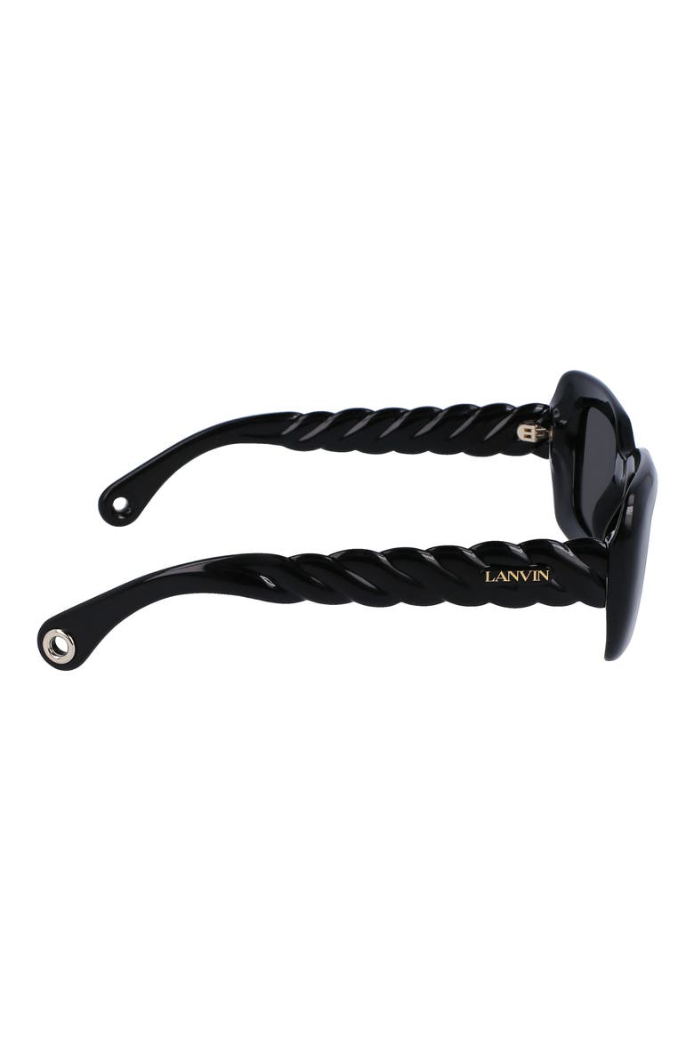 52mm Babe Modified Rectangular Sunglasses, Alternate, color, BLACK