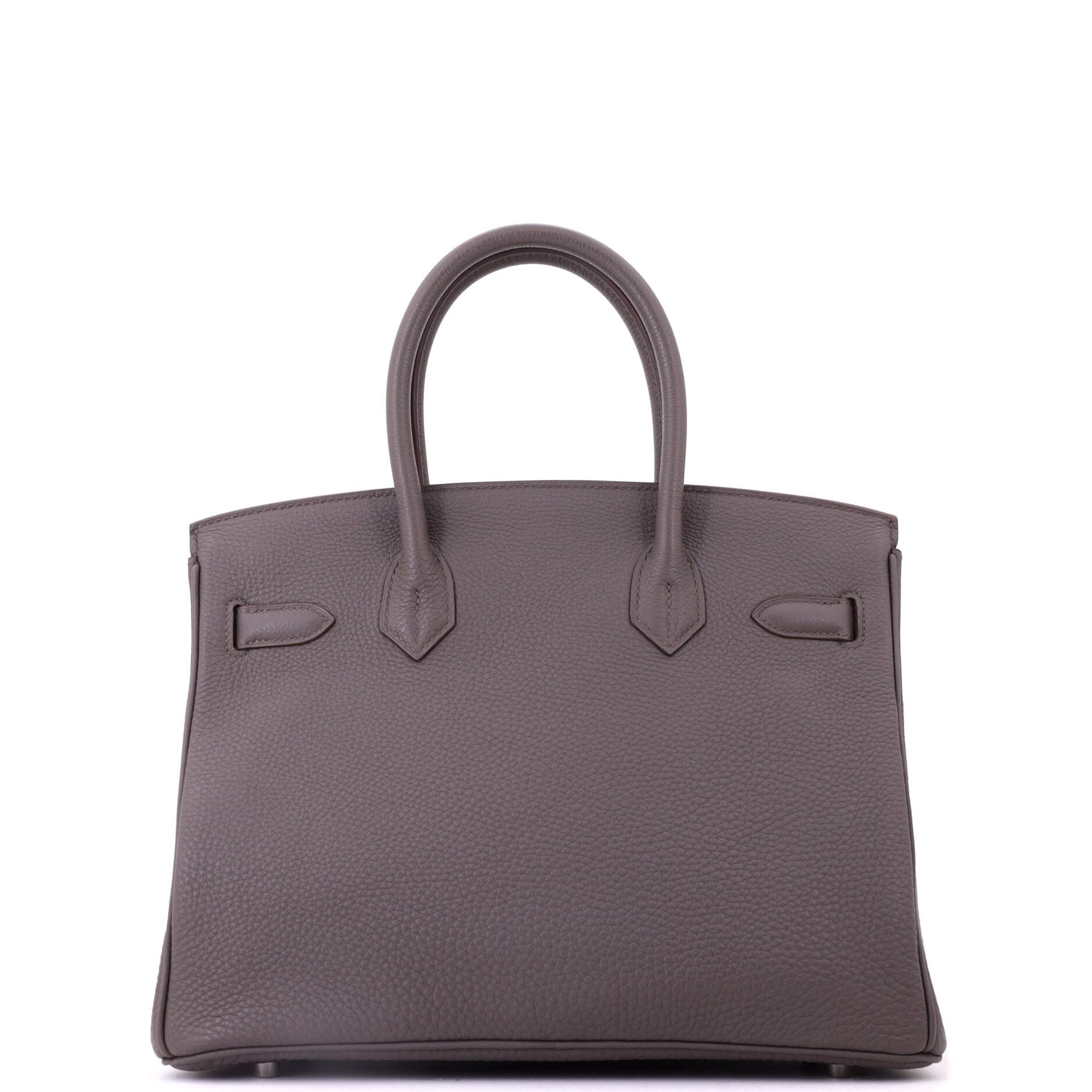 Pre-Owned Hermes Birkin Handbag Grey Togo with Palladium Hardware 30, Alternate, color, Etain