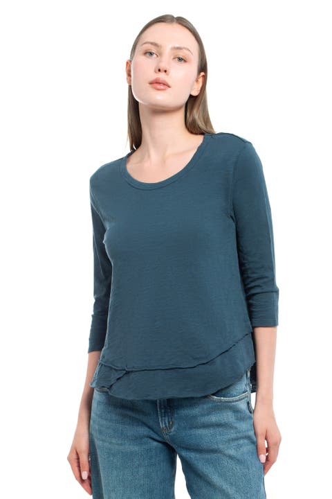 Shrunken Crew 3/4 Sleeve Mock Layer Tee