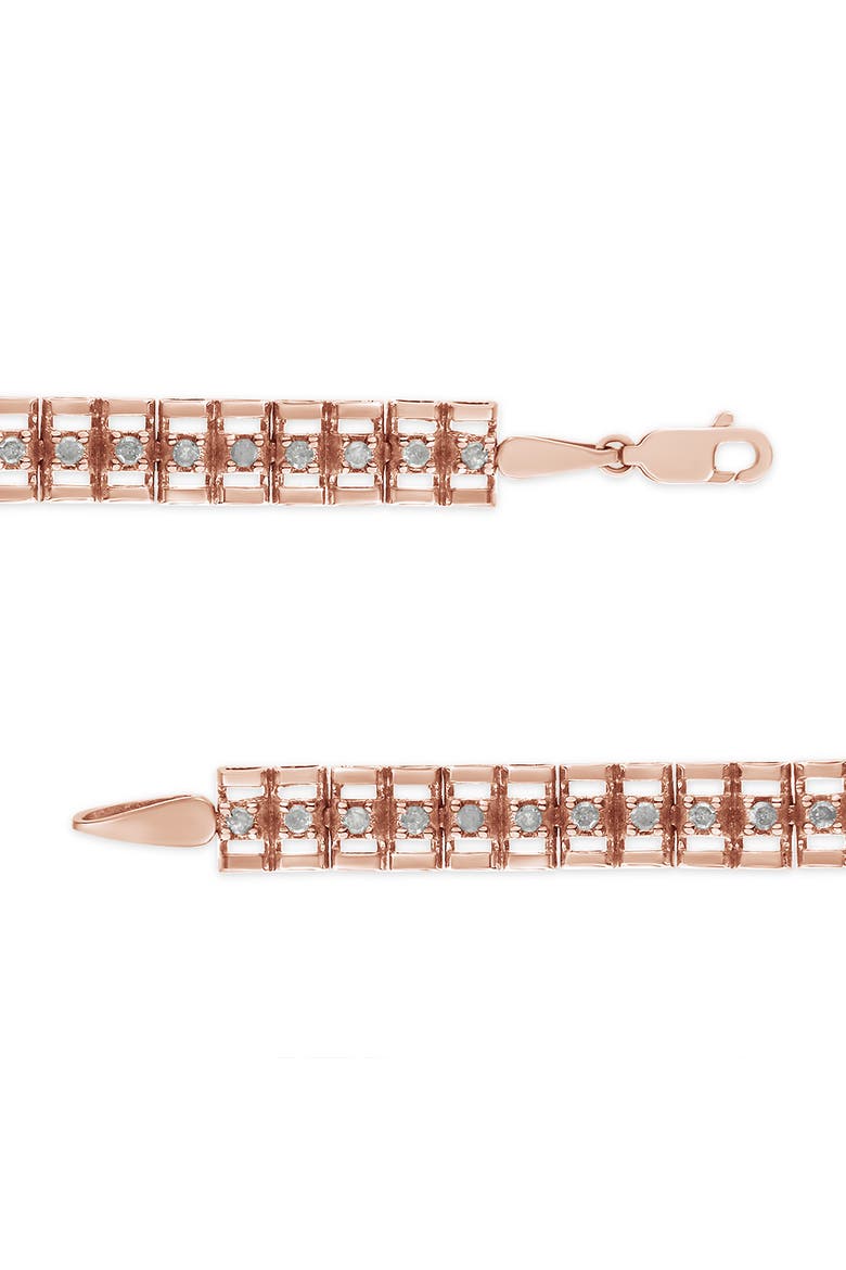 Silver 2.0 Cttw Diamond Double-Link Tennis Bracelet, Alternate, color, Rose Gold over Silver