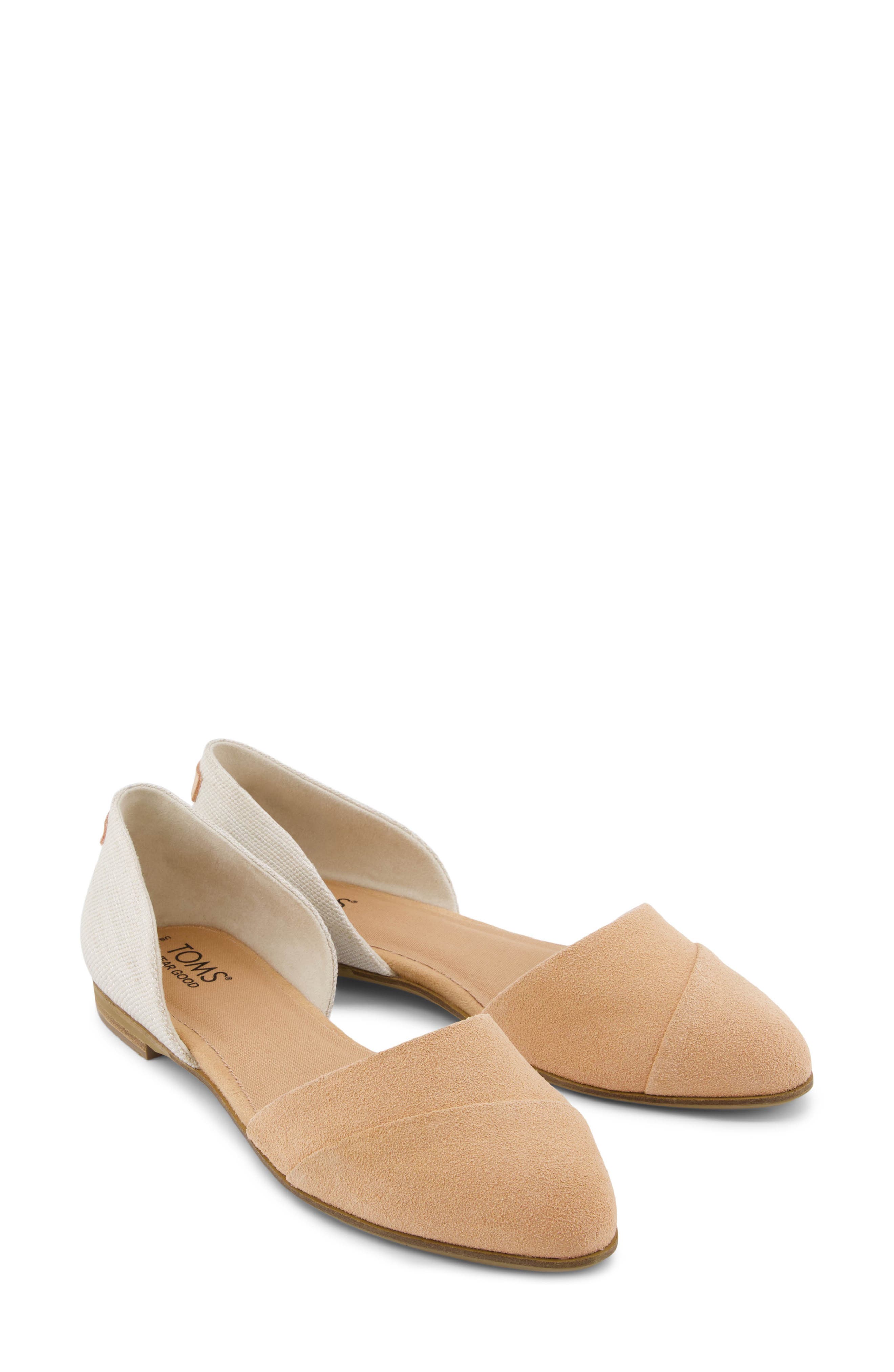 TOMS Suede & Twill d'Orsay Flat, Alternate, color, 
