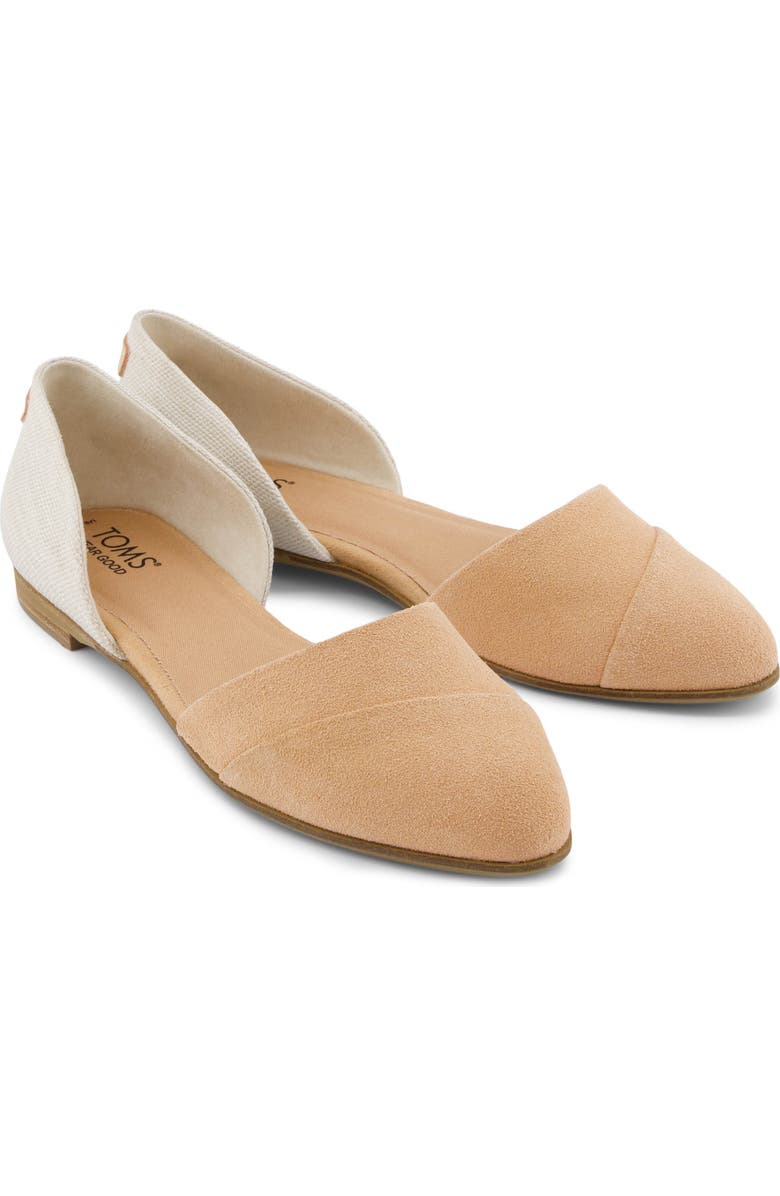 TOMS Suede & Twill d'Orsay Flat, Alternate, color,