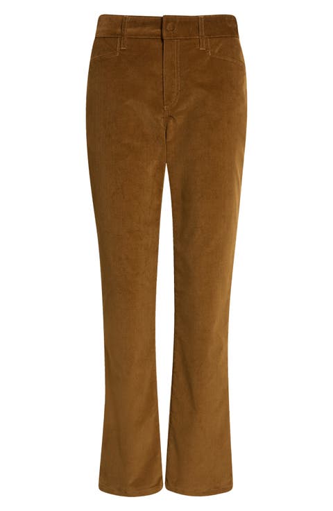 Stretch Cotton Velvet Skinny Flare Pants