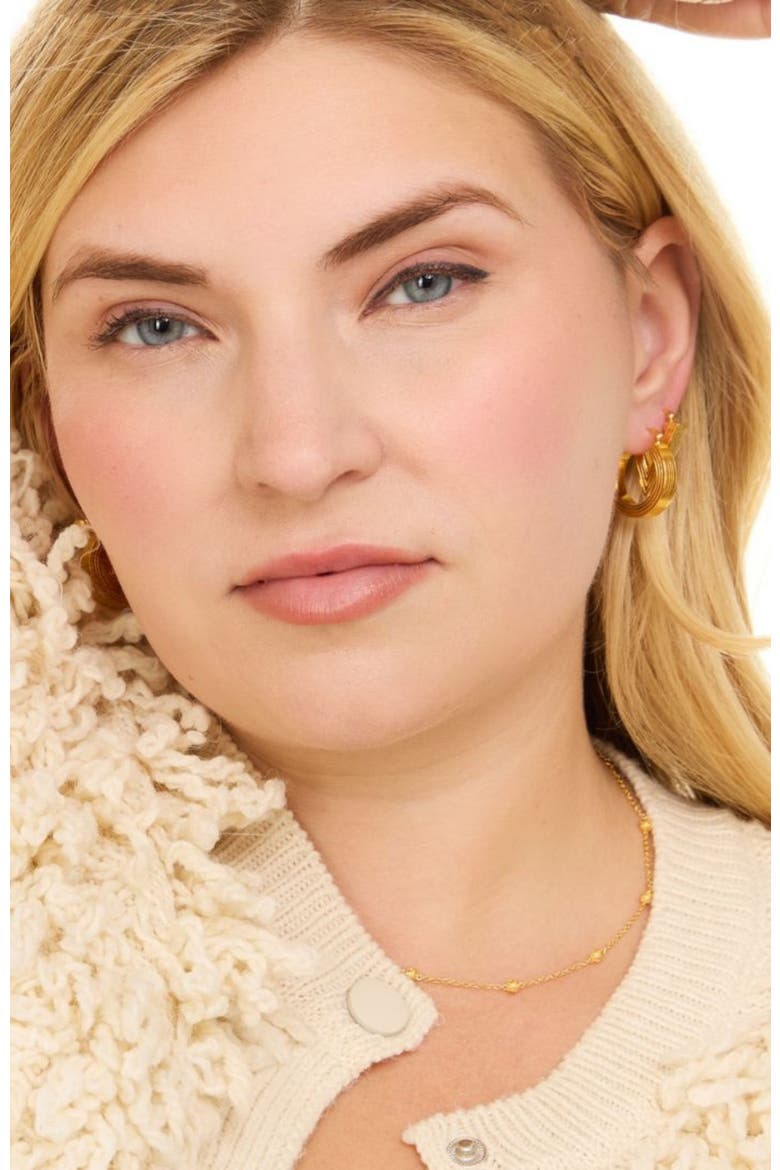 Lina Boxy Round Hoop Earring, Alternate, color, Gold