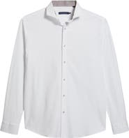 Stone Rose Nova Legacy Solid White Stretch Cotton Blend Button-Up Shirt