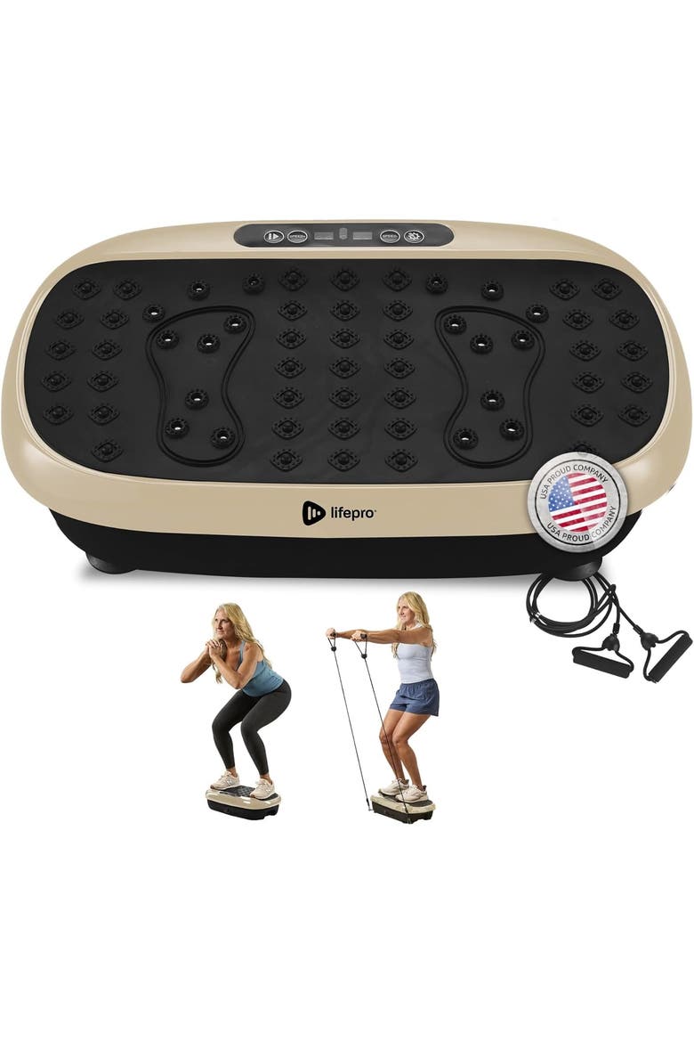 HexaPlate Lite Vibration Plate Exercise Machine Full Body Recovery and Muscle Toning, Main, color, Metallic Gold