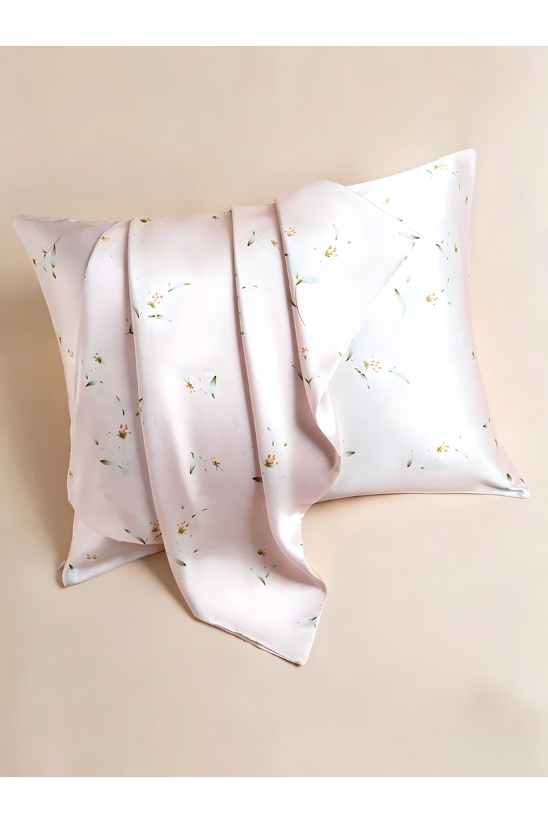 Mulberry Silk Pillowcase, Alternate, color, Snowbud Lily