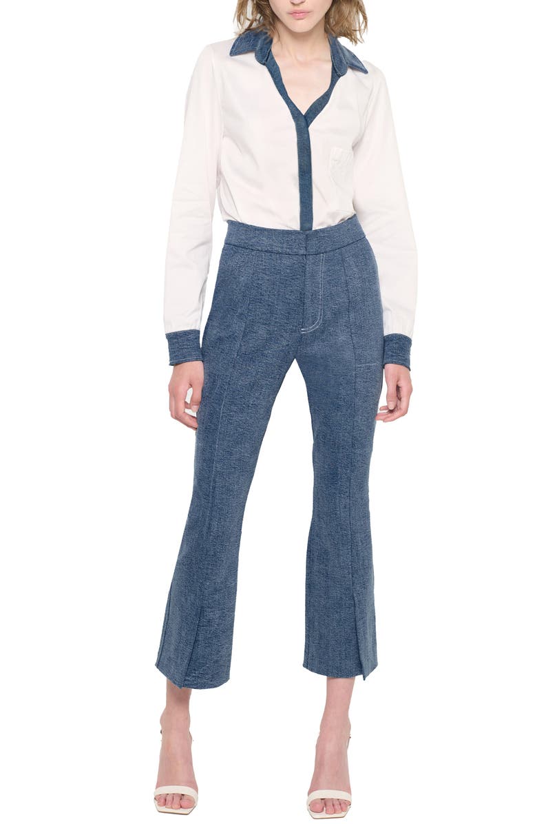 AS by DF Gianna Cropped Micro Flare Jeans, Main, color, Med Wash Denim