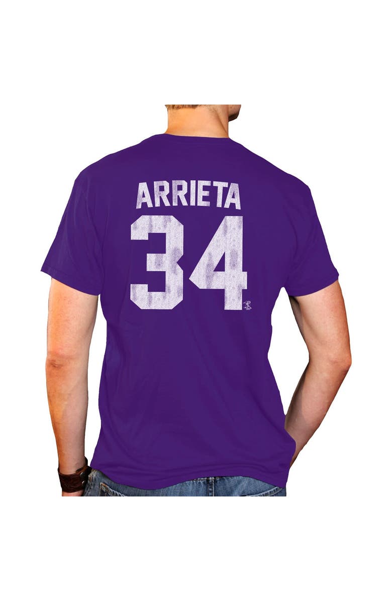 Retro Brand Men's Original Retro Brand Jake Arrieta Purple TCU Horned Frogs NCAA Baseball T-Shirt, Alternate, color, Purple