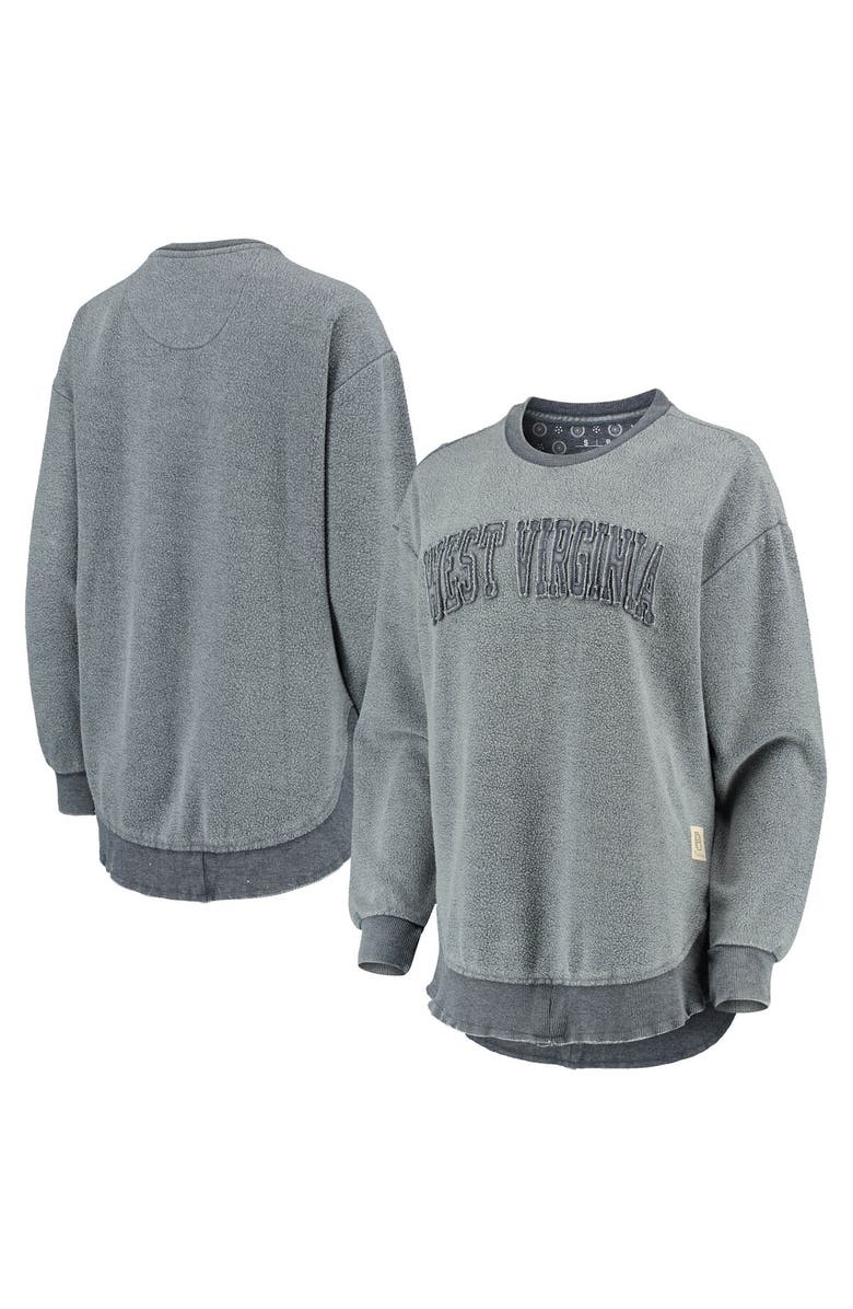 PRESSBOX Women's Pressbox Navy West Virginia Mountaineers Ponchoville Pullover Sweatshirt, Alternate, color, Navy