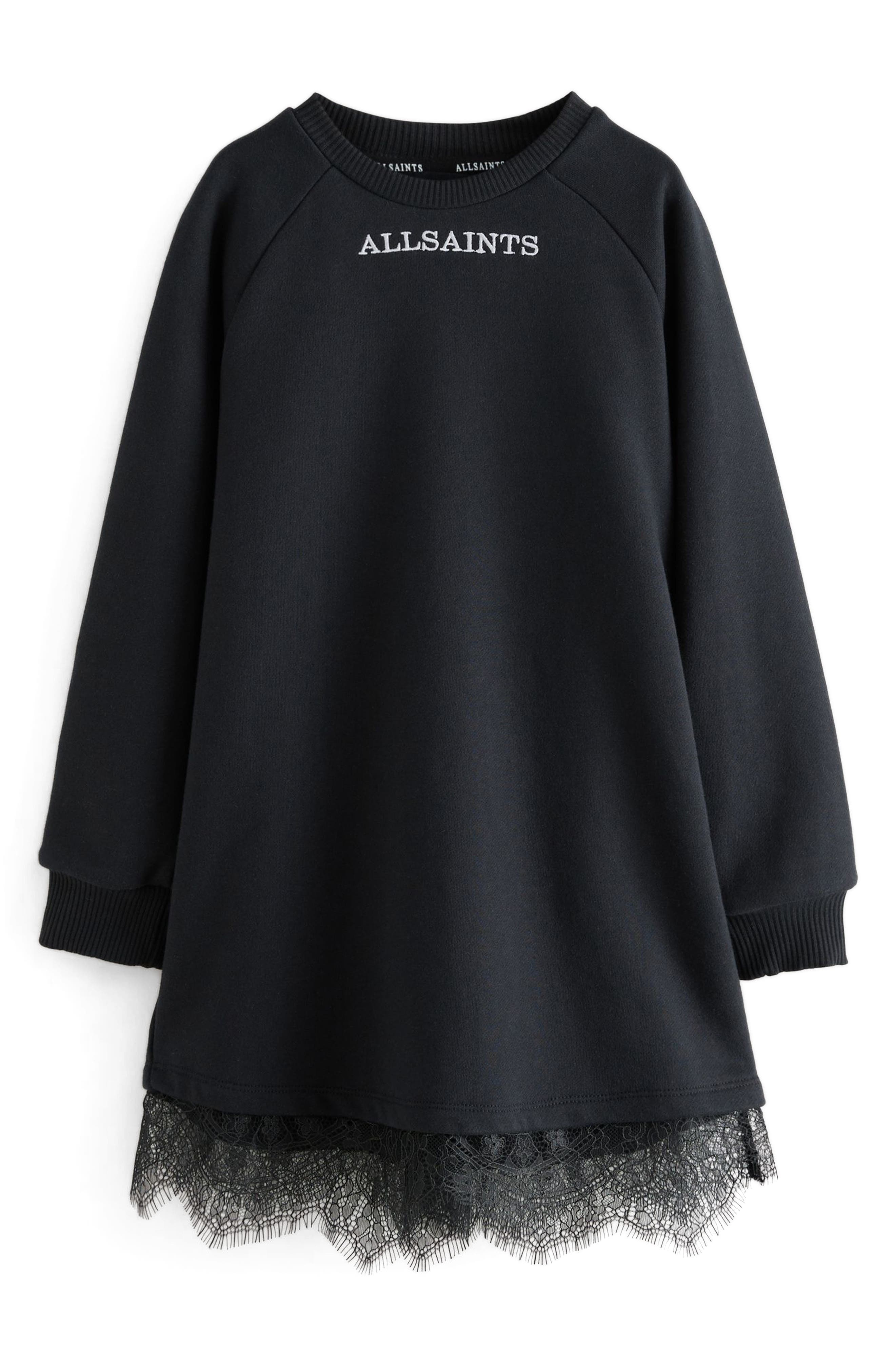 all saints lee lace dress Kids' Lee Lace Trim Long Sleeve Sweatshirt Dress (Women)