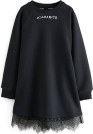 smALLSAINTS by ALLSAINTS Kids' Lee Lace Trim Long Sleeve Sweatshirt Dress