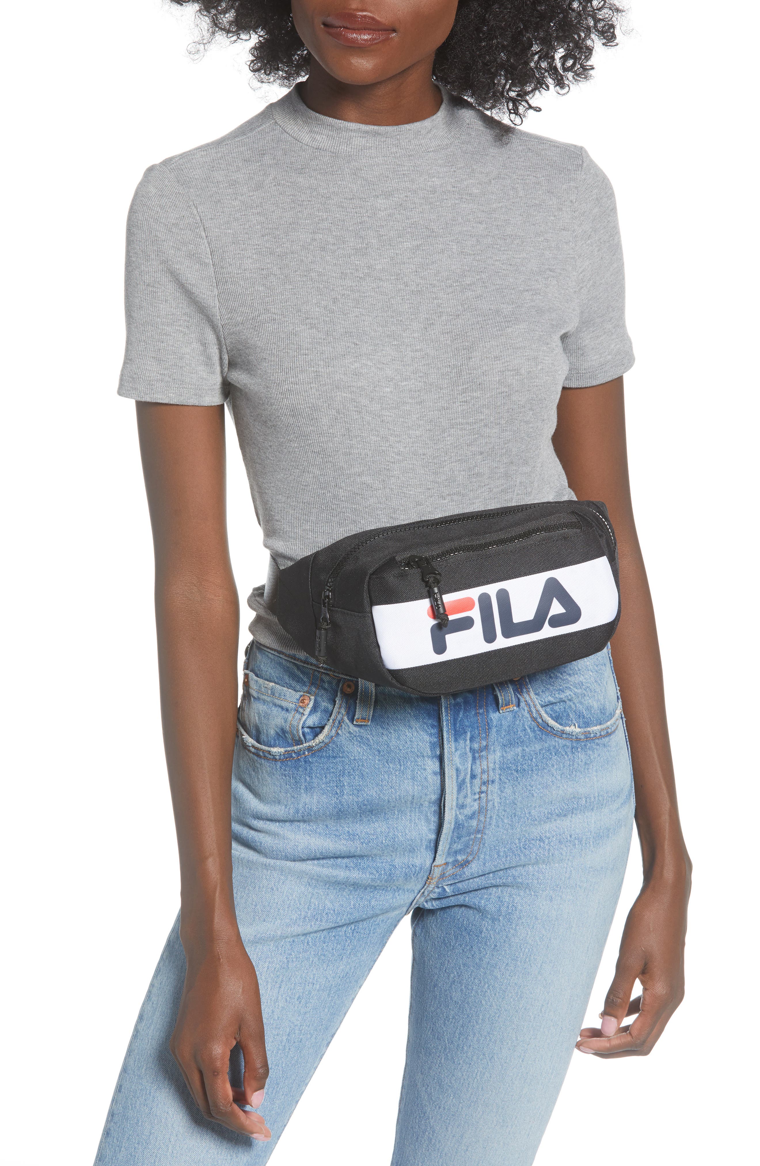 FILA Henry Logo Belt Bag, Alternate, color, 