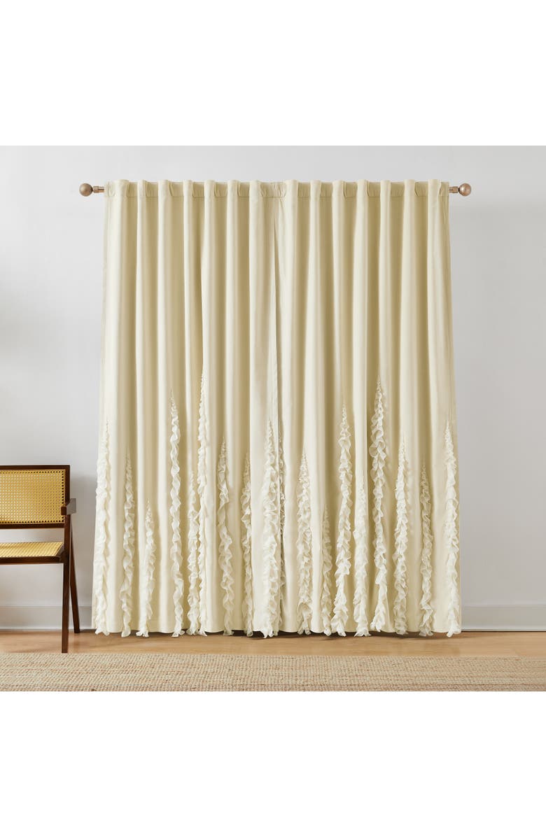 Chuks Collins x Lush Decor Verdant Path Cotton Blackout Window Panel, Alternate, color, Cream