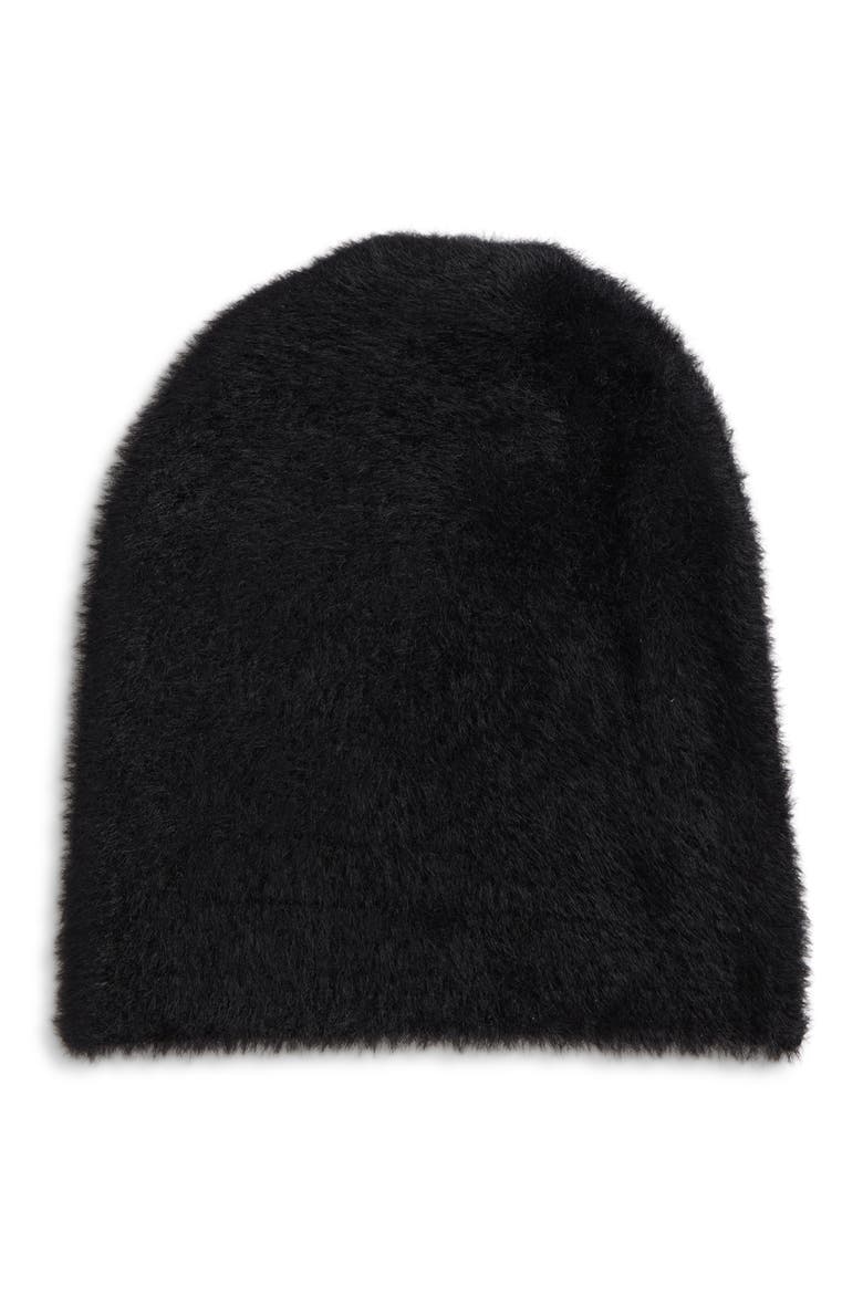 Fuzzy Beanie, Alternate, color, BLACK