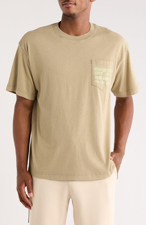 Tシャツ・カットソー [MATINKIM]oversize big graphic top for men in light beige OVERSIZE BIG GRAPHIC TOP FOR MEN IN LIGHT BEIGE – Matin Kim