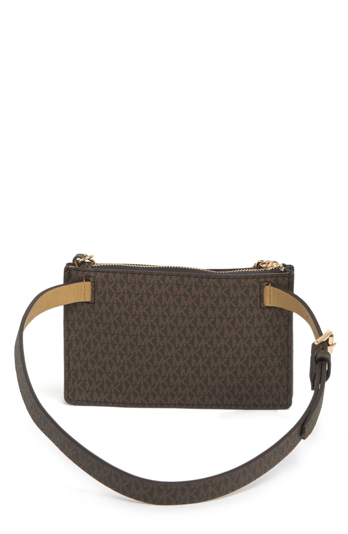 Michael Kors Belt Bag with Pull Chain, Alternate, color, Chocolate