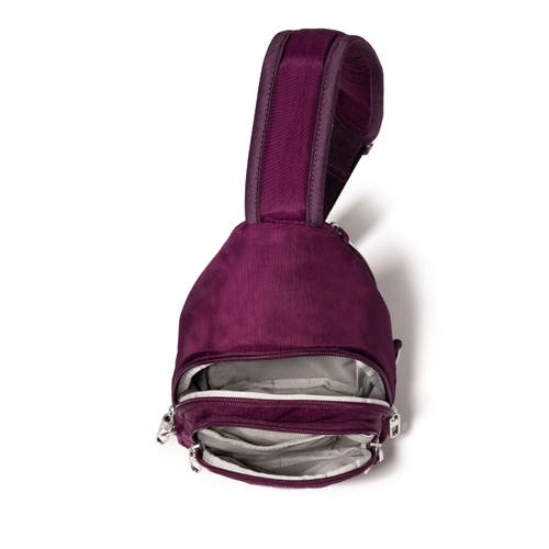 Baggallini Securtex Anti-theft Daytripper Sling Bag In Purple