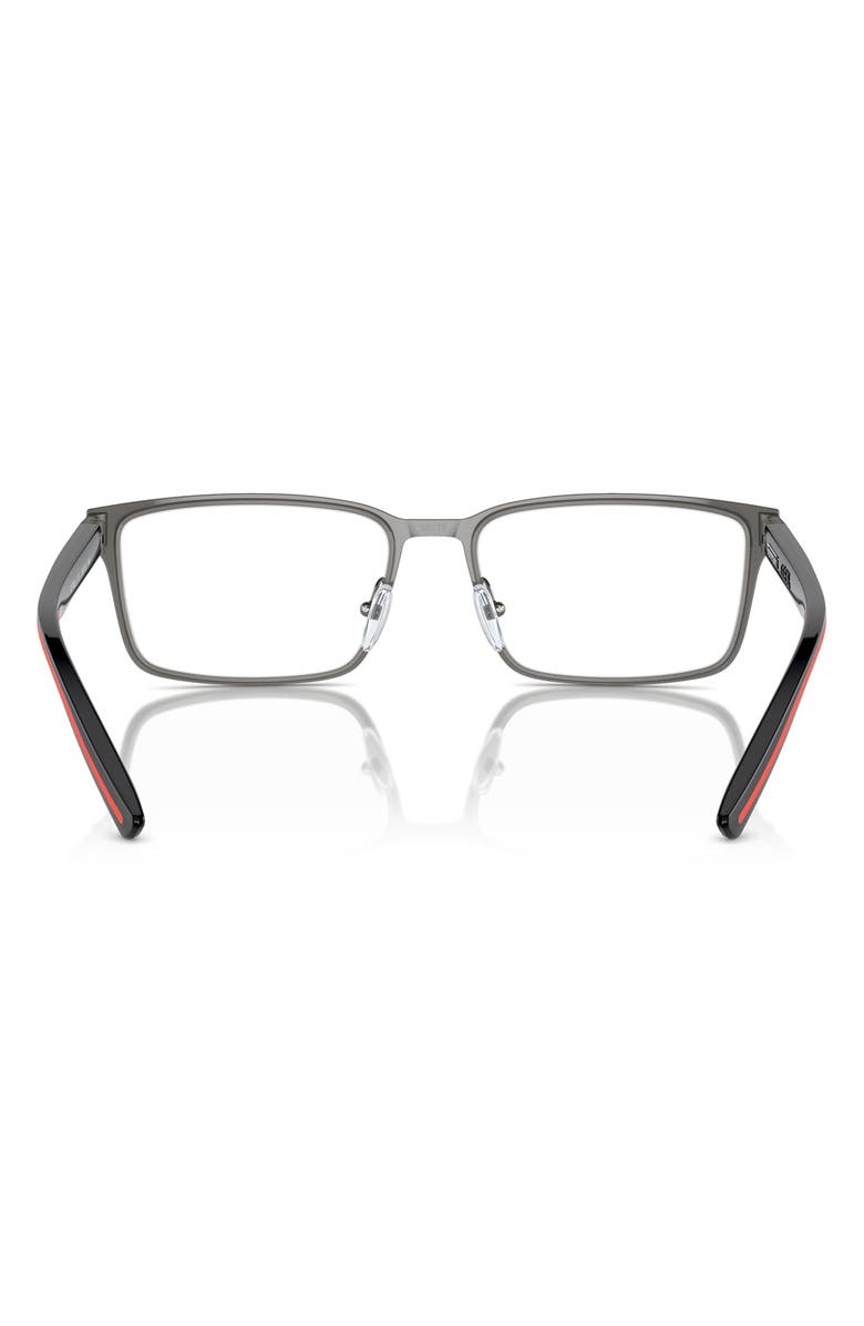 Scuderia Ferrari 56mm Rectangle Optical Glasses, Alternate, color, Dark Gunmetal / Demo Lens