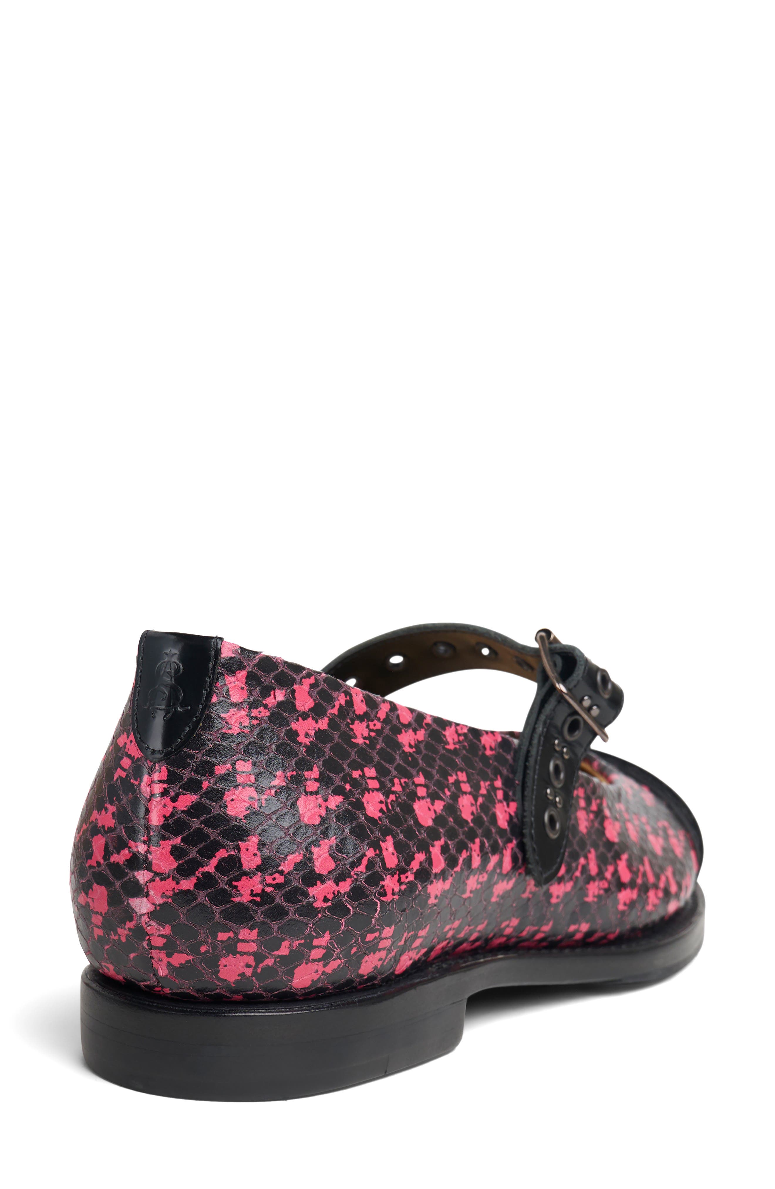 The Office of Angela Scott Miss Alexa Cap Toe Mary Jane, Alternate, color, Black/ Pink Snake