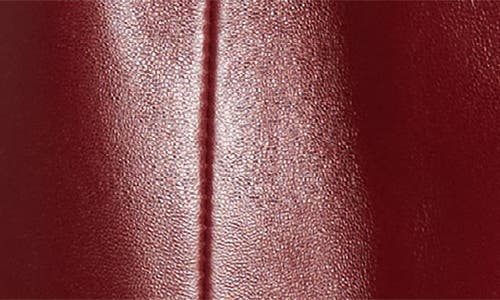Balmain Zipped High Waist Lambskin Leather Pencil Skirt In Burgundy