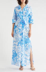 Tori Richard A Swell Time Sanna Tie Waist Shirtdress