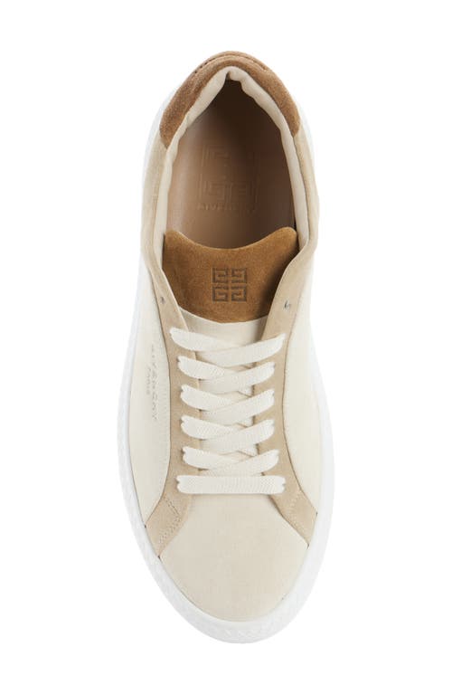 Givenchy Logo-debossed Suede Sneakers In Beige/brown