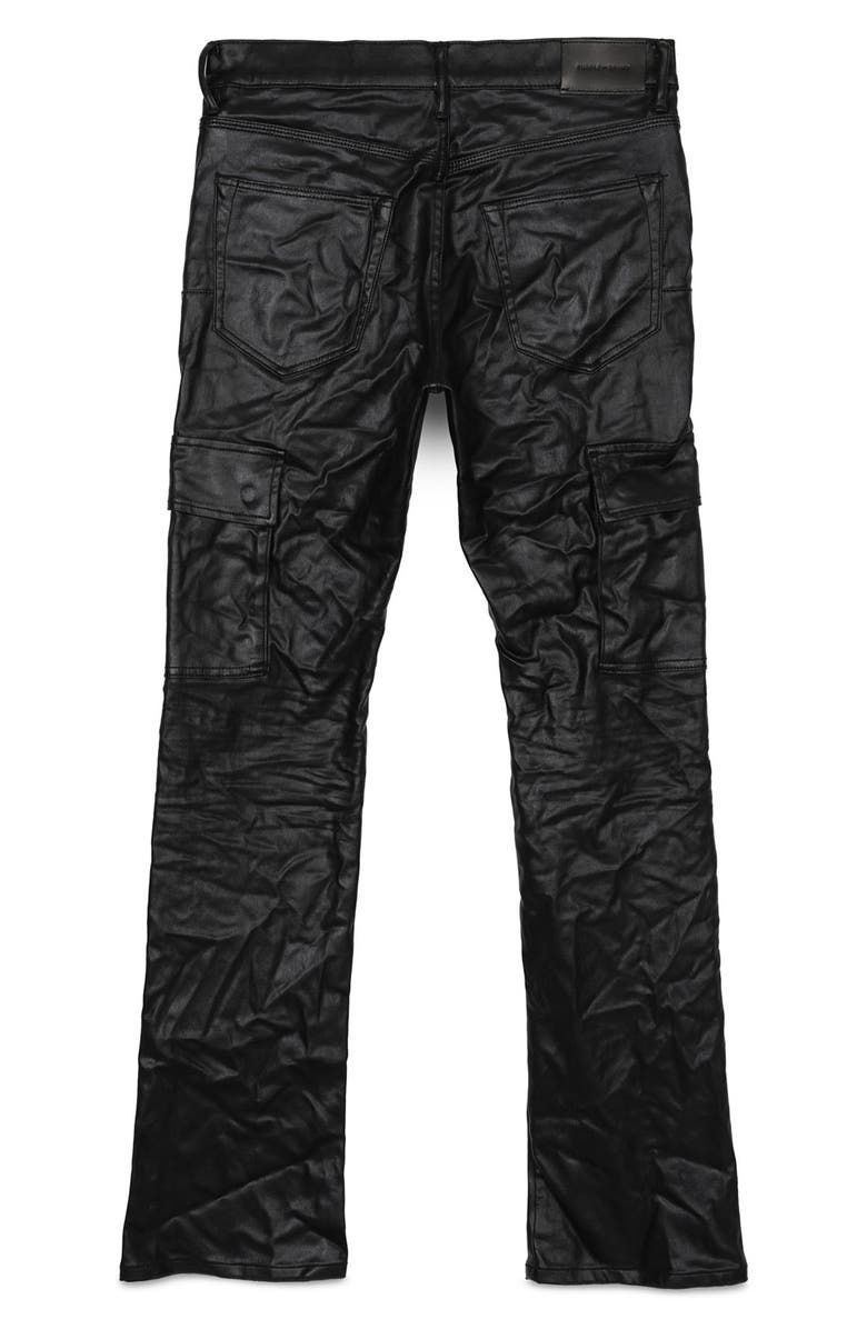 PURPLE BRAND Slim Boot Cut Coated Cargo Pants, Alternate, color, 