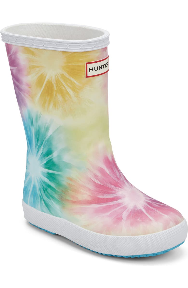 Hunter Kids' First Classic Rain Boot, Main, color, White Tie Dye