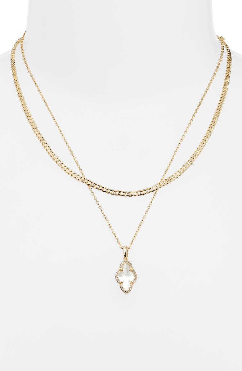 Kendra Scott Abbie Mother-of-Pearl Pendant Multistrand Necklace, Alternate, color, 