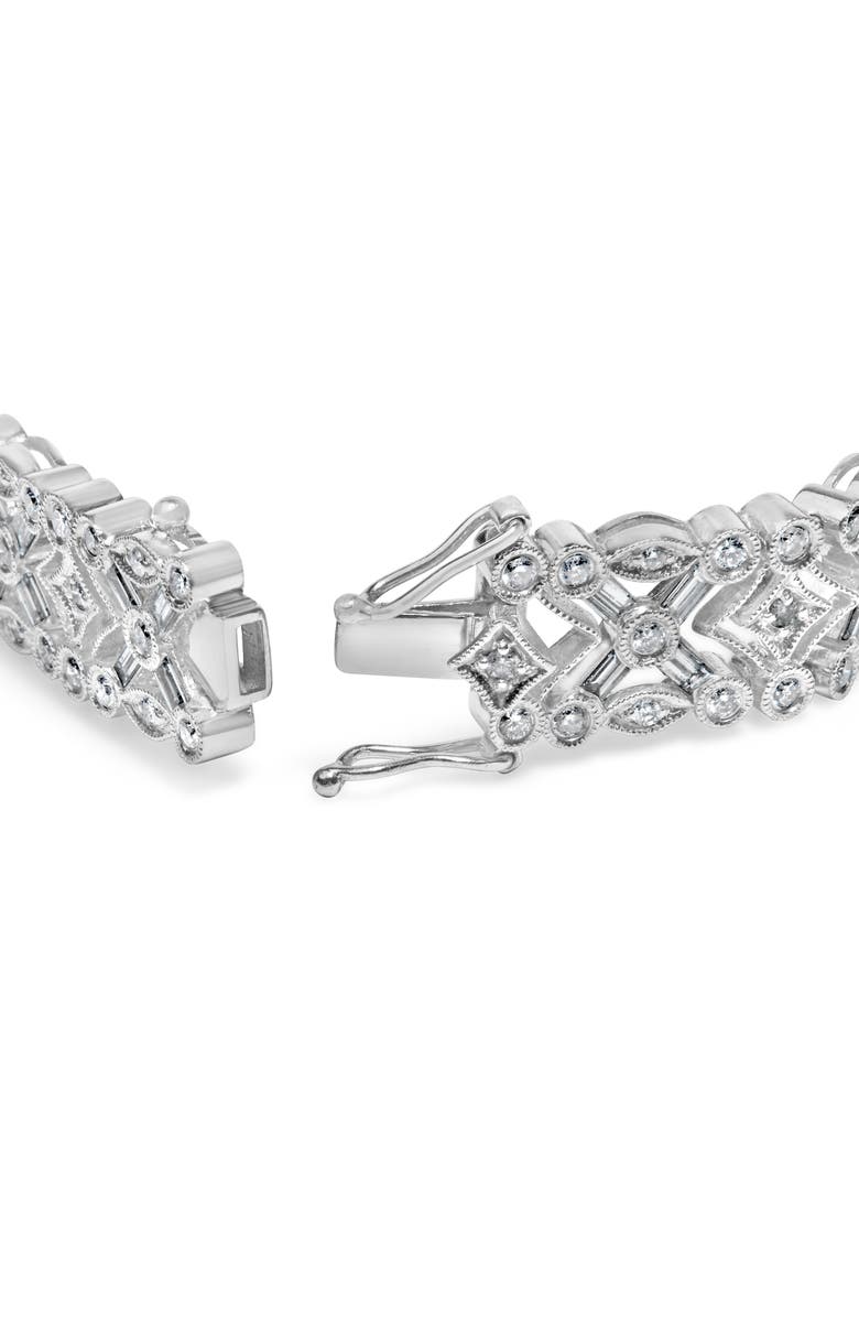 Haus of Brilliance 18K White Gold 3 3/4 Cttw Diamond Art Deco Link Bracelet, Alternate, color, White