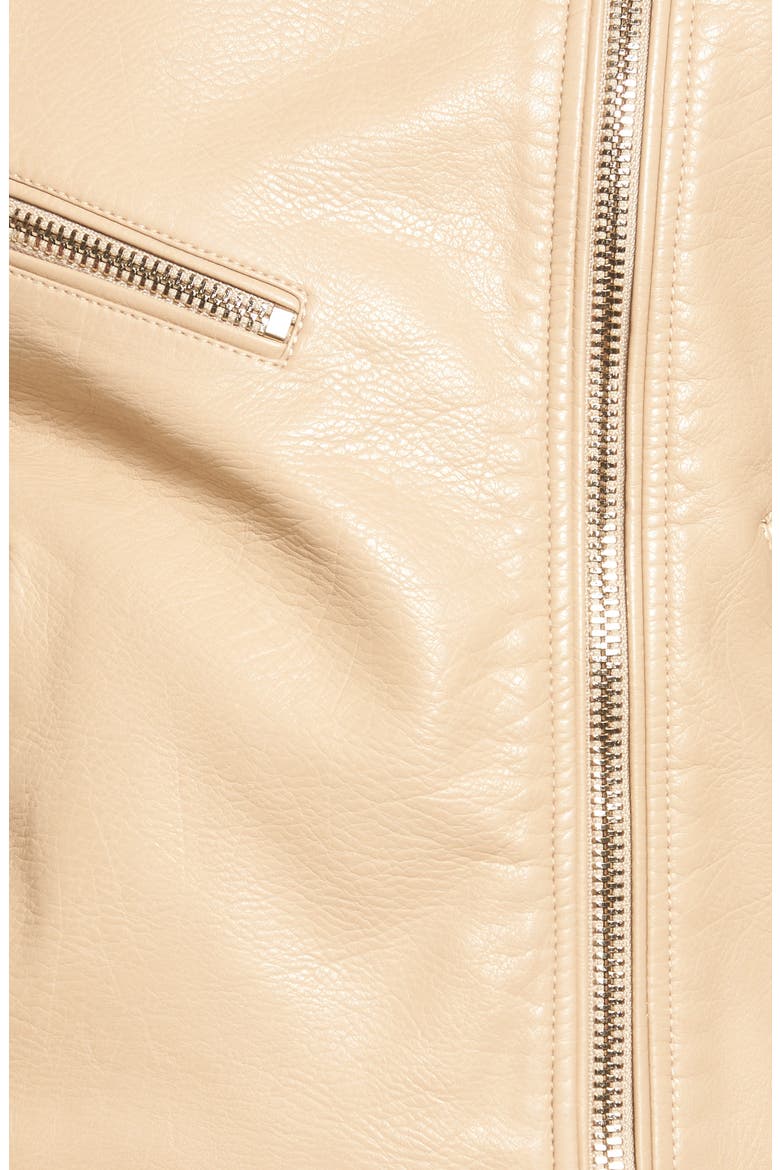 Faux Leather Moto Jacket, Alternate, color, NATURAL LIGHT