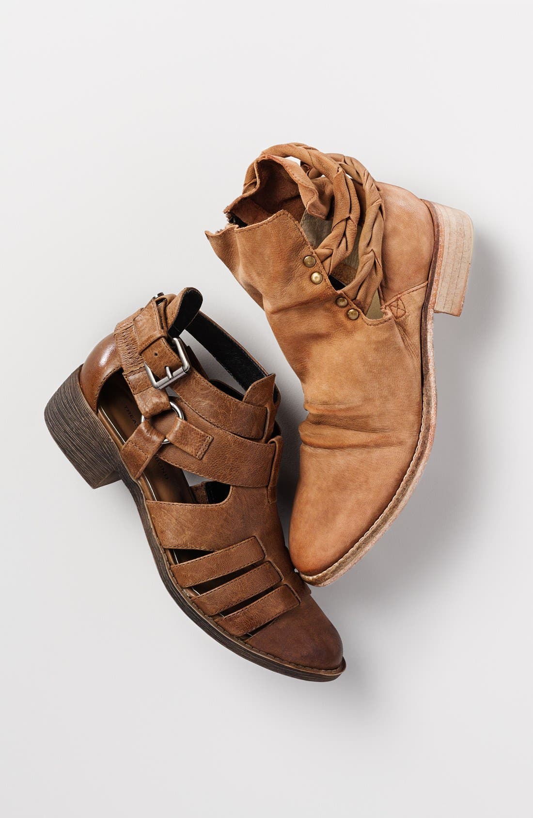 Treasure&Bond 'Asher' Cutout Bootie, Alternate, color, BLACK LEATHER