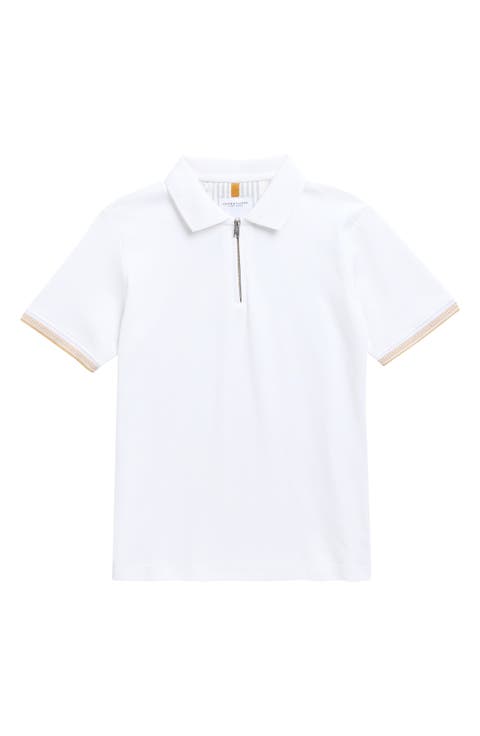 Kids' Tipped Quarter Zip Polo (Little Kid)