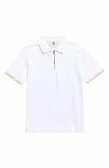 DENIM AND FLOWER Kids' Tipped Quarter Zip Polo