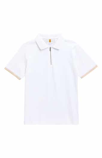 DENIM AND FLOWER Kids' Tipped Quarter Zip Polo