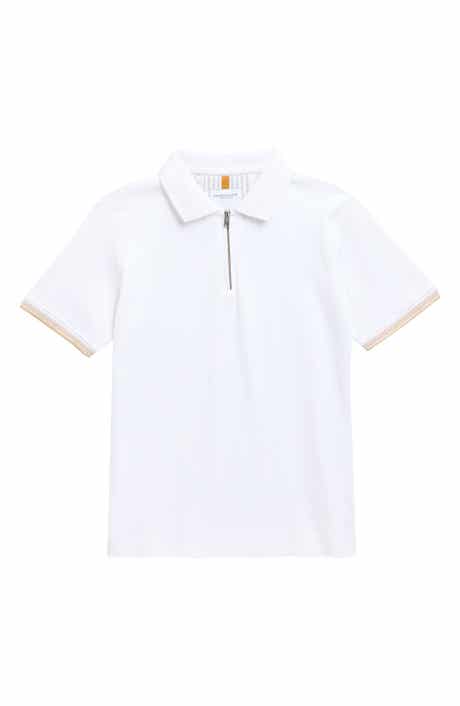 DENIM AND FLOWER Kids' Tipped Quarter Zip Polo