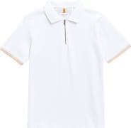 DENIM AND FLOWER Kids' Tipped Quarter Zip Polo