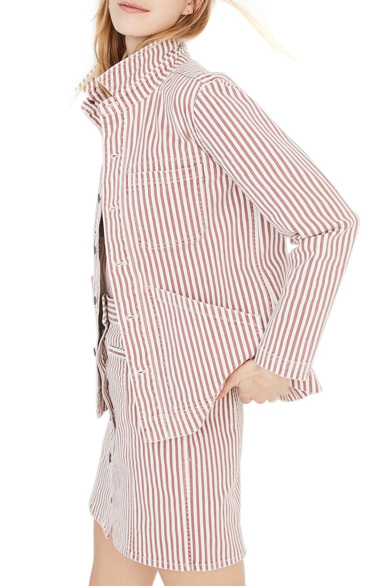 Denim Patch Pocket Chore Coat, Main, color, LUCA STRIPE