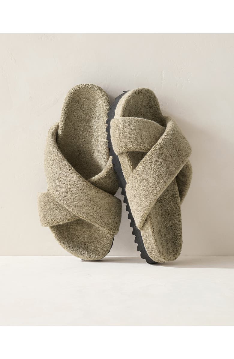 Haven Well Within Resti Criss-Cross Terry Slippers, Main, color, Vetiver