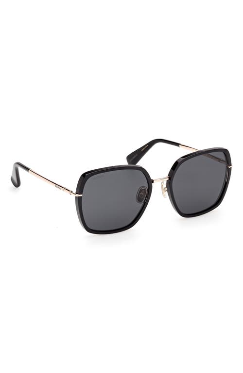 Max Mara 57mm Square Sunglasses In Black