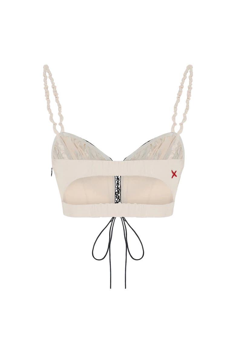 The Party Edit Lace Panel Contrast Bra, Alternate, color, Beige