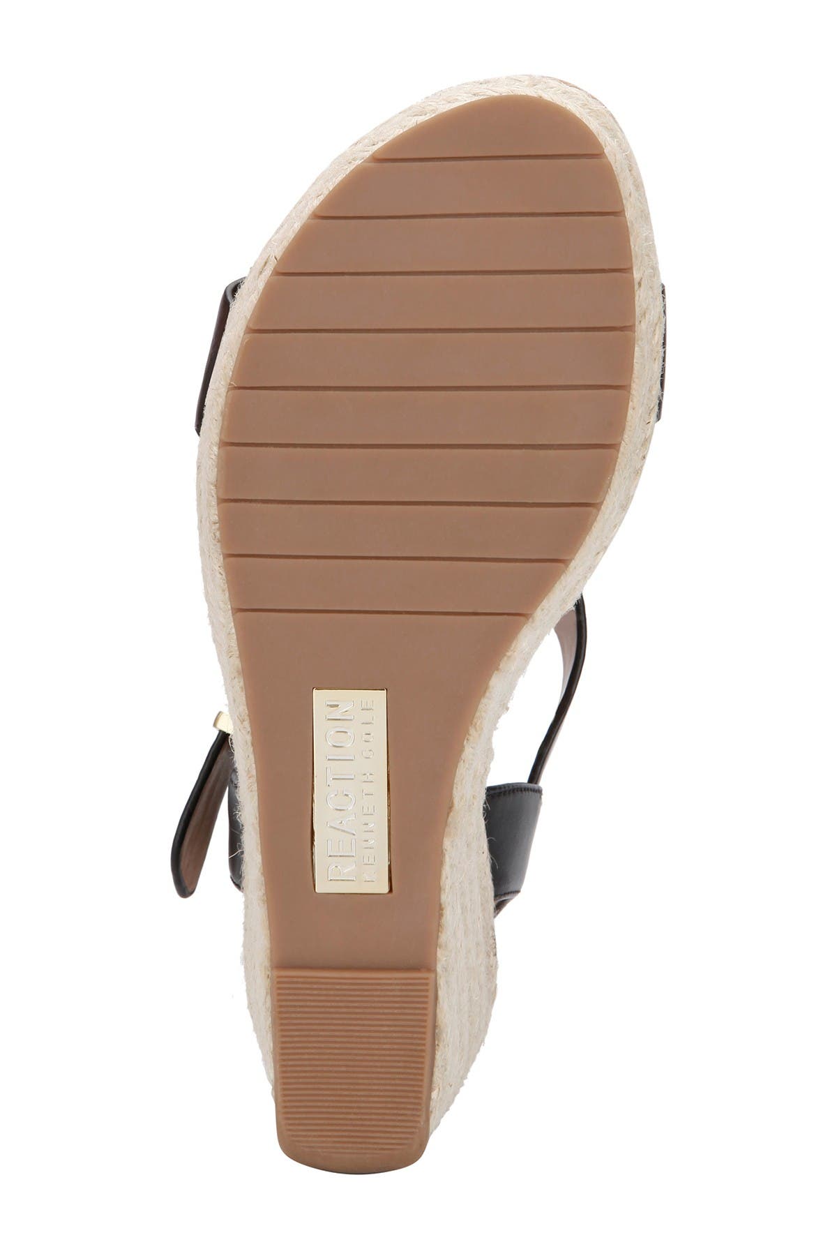 Reaction Kenneth Cole Card Platform Wedge Sandal, Alternate, color, Black/Black