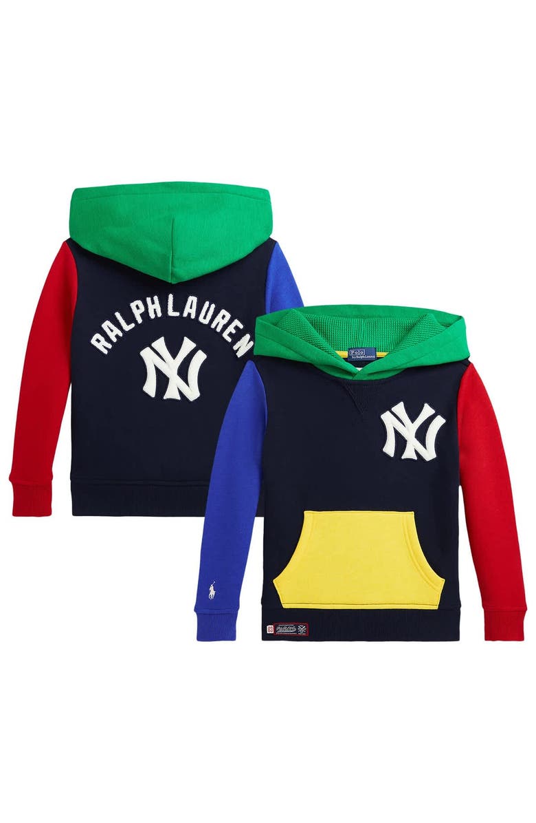 Polo Ralph Lauren Toddler Polo Ralph Lauren  Navy Yankees  Fleece Hoodie, Alternate, color, 
