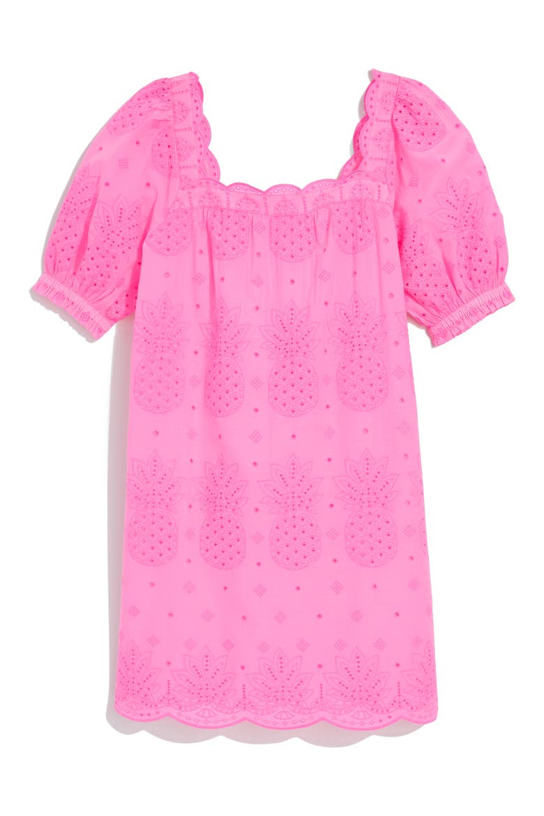 Serena Cotton Eyelet Shift Minidress, Alternate, color, NEON BLOOM